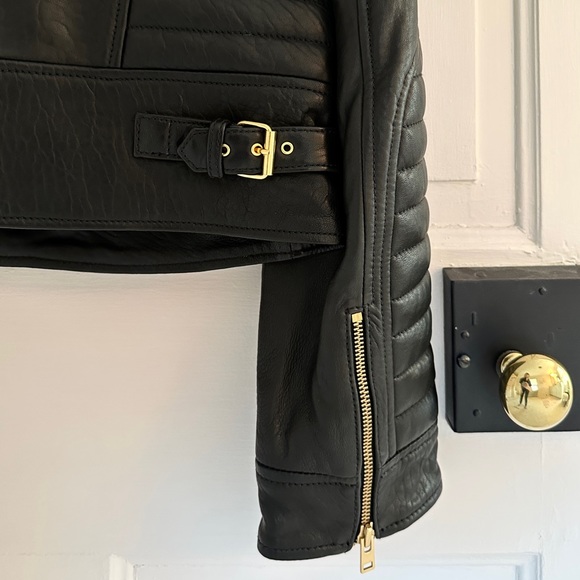 J. Crew Collection Standing Collar Leather Jacket - Picture 8 of 8